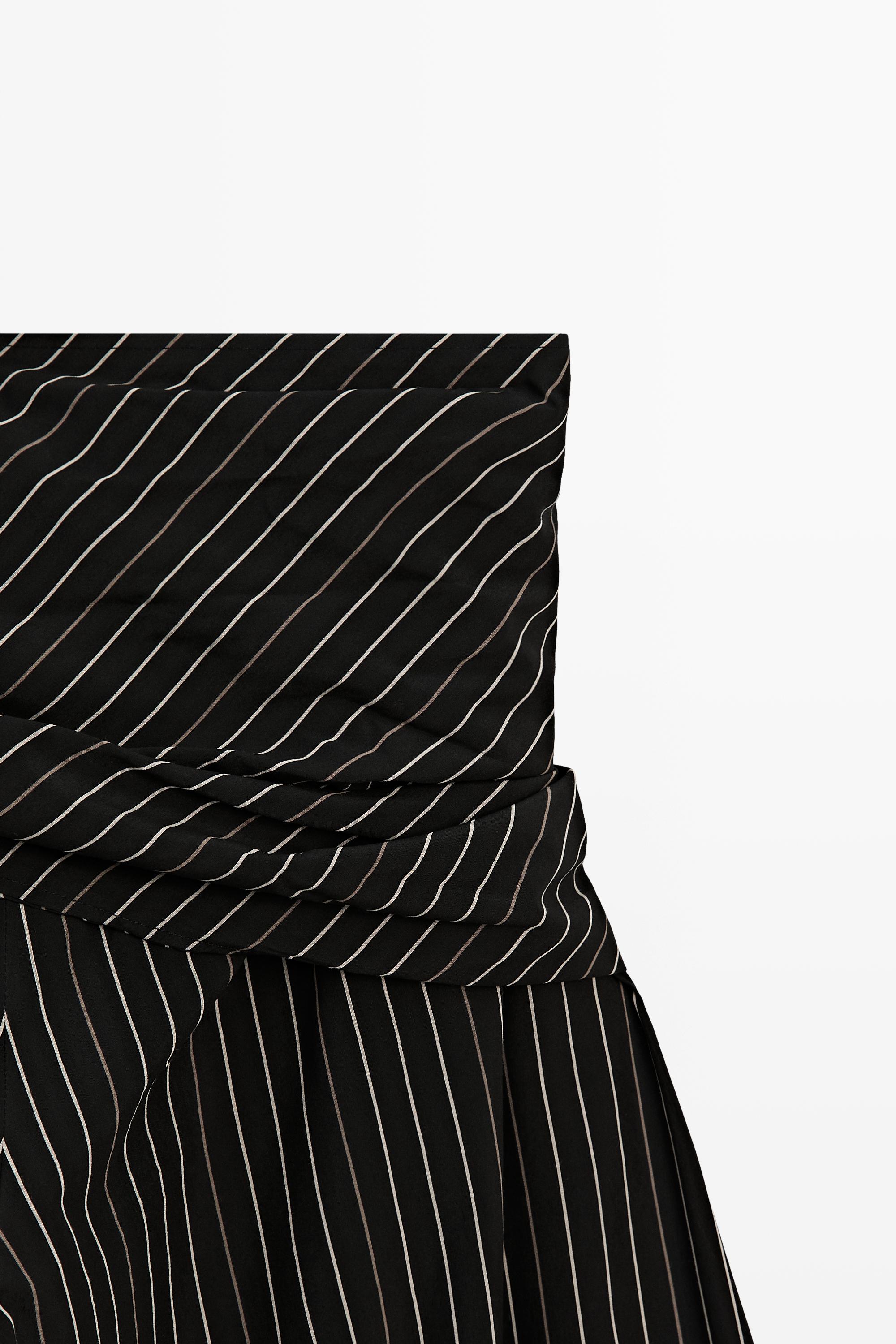Pantalon barrel fit rayures avec foulard